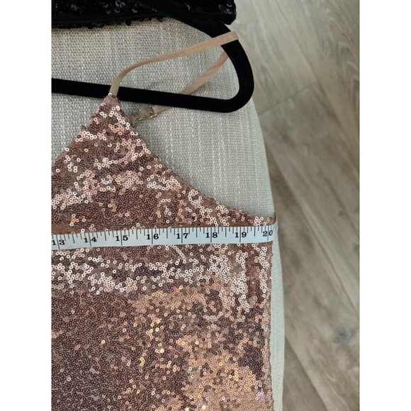 2for30💥‼️Bar III Slip Dress Mini Size L 10/12 Rose‎ Pink Sequins - Picture 5 of 12